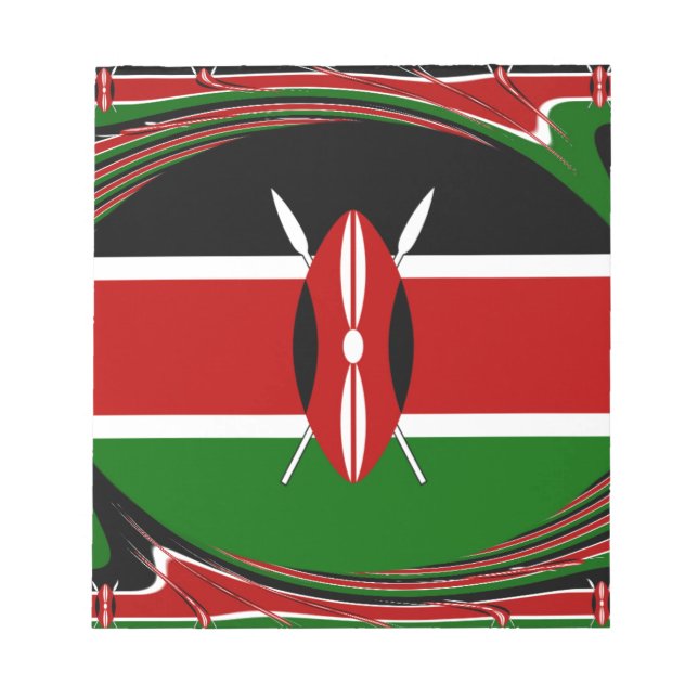 Bloc-note Vecteur Drapeau Dynamique Kenyan : Un Design Énerg (Devant)