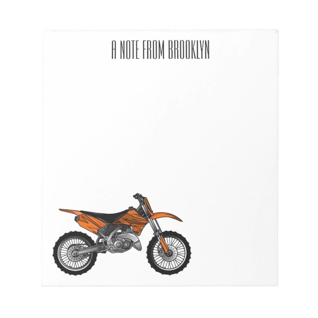 Bloc-note Vélo droit hors route moto / motocross dessin anim (Devant)