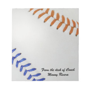 Bloc-note Ventilateur de baseball_couleur_couleur_lacets_og_