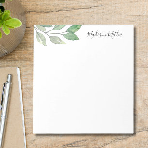 Bloc-note Verdure aquarelle personnalisée