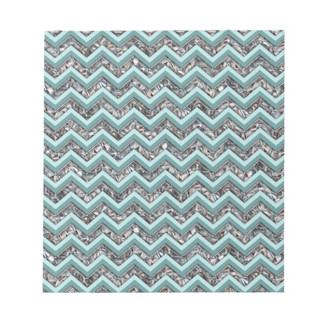 Bloc-note Verre coupé foncé et Zigzag Turquoise (Devant)