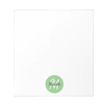 Vert & blanc Simple Monogramme Classique tendance