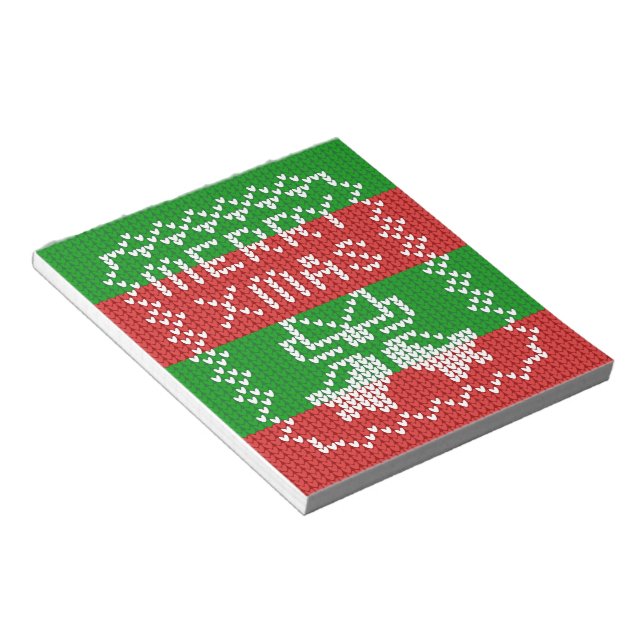 Bloc-note Vilain pull motif sonnettes Joyeux fils Xmas (Incliné)