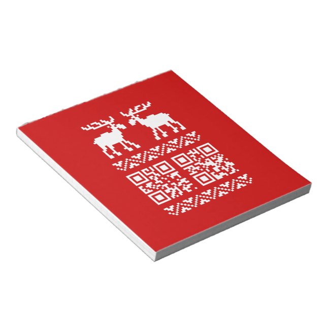 Bloc-note Vilain Sweater QR Code Bonne année! (Incliné)