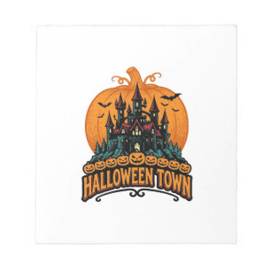 Bloc-note Ville d'Halloween Château Hanté Vintage Citrouille