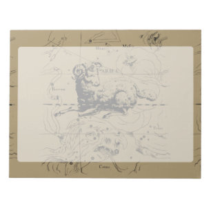 Bloc-note Vintage Aries Constellation Map Hevelius 1690