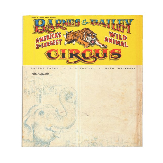 Bloc-note Vintage Barnes & Bailey Circus (Devant)