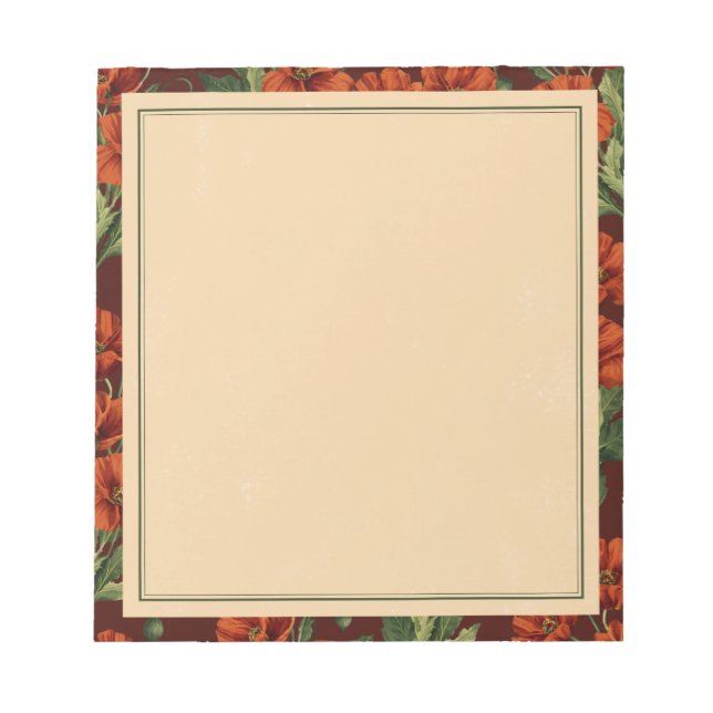 Bloc-note Vintage Bloom Crimson Poppies (Devant)