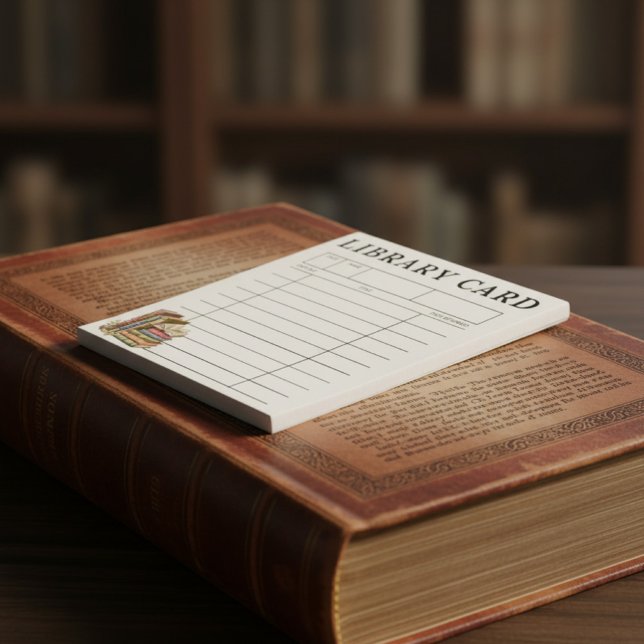 Bloc-note Vintage Books Library Card  (Créateur téléchargé)