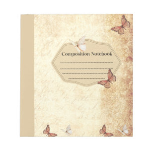 Bloc-note vintage butterfly composition notebook