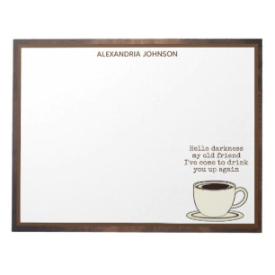 Bloc-note Vintage Coffee Lover Funny Quota Notepad