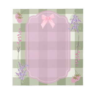 Bloc-note Vintage Cottagecore Floral En vichy Fraises