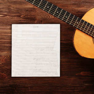 Bloc-note Vintage Élégant Partition Musique Monogramme initi