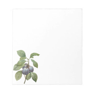 Bloc-note Vintage Food Fruit, Purple Garden Plums by Redoute