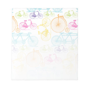 Bloc-note Vintage moderne Vélo couleur brillante Motif néon