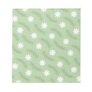 Bloc-note Vintage Sage Green Floral Tropical Flower Motif