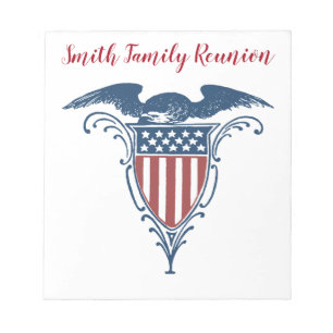 Bloc-note Vintage Shield Red White Blue American Eagle
