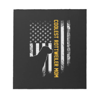 Bloc-note Vintage USA American Flag Coolest Rottweiler