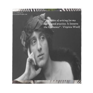 Bloc-note Virginia Woolf W/Zebra Stripes Writing Quote