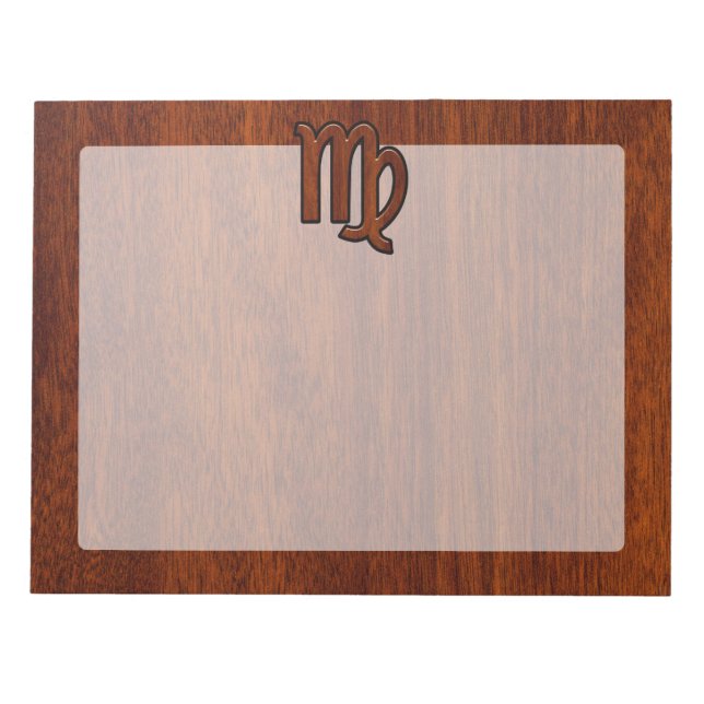 Bloc-note Virgo Zodiac Connexion en bois acajou (Devant)