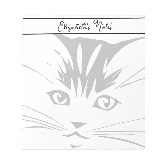 Bloc-note Visage de chat personnalisé (Devant)