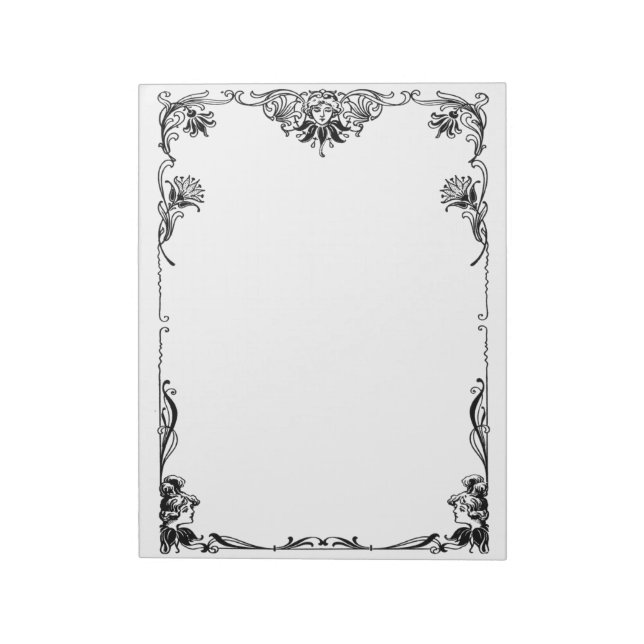 Bloc-note Visage et vignes victoriennes frontière (Tourné)