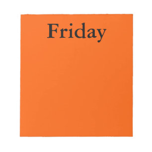 Bloc-note Visual Calendar Tools Day of the Week Notes du ven