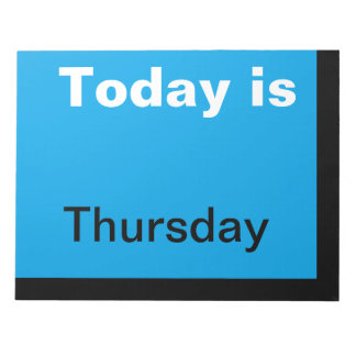 Bloc-note Visual Calendar Tools Jour de la semaine Jeudi