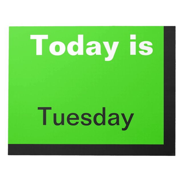 Bloc-note Visual Calendar Tools Jour de la semaine Mardi Not (Devant)