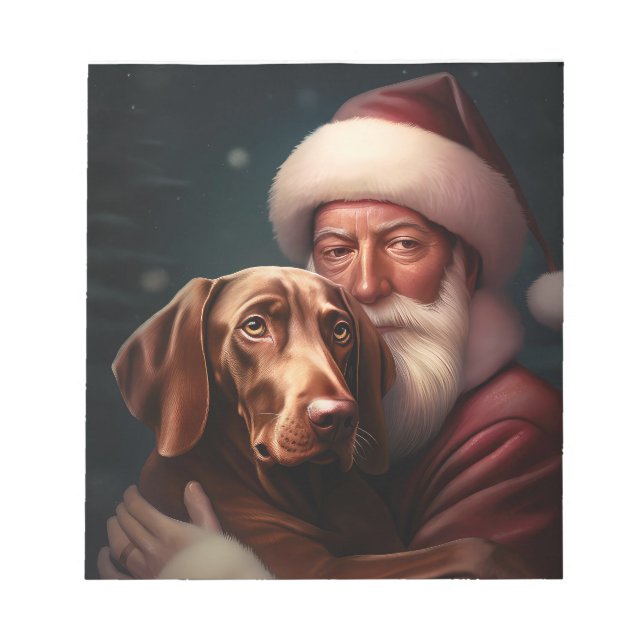 Bloc-note Vizsla avec Noël Festif du Père Noël (Devant)