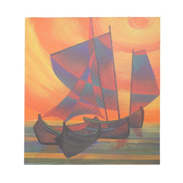 Bloc-note Voiles rouges dans le couloir de soleil Cubist Abs (Devant)