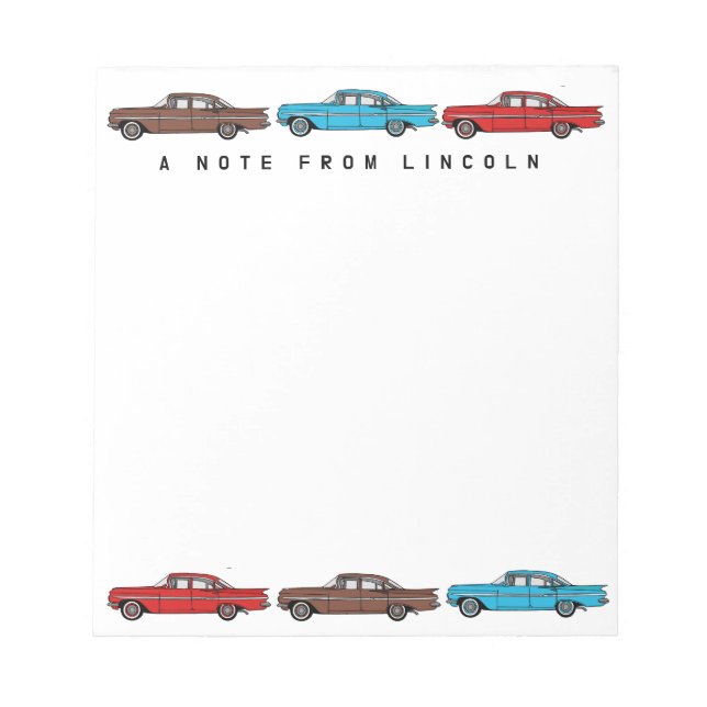 Bloc-note Voitures classiques Chevy Impala 1959 personnalisé (Devant)