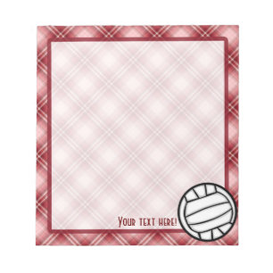 Bloc-note Volleyball rouge de plaid