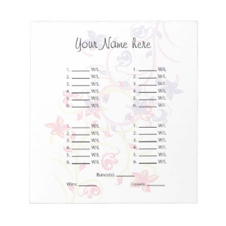 Bloc-note Votre image ici Fiche/Carte Bunco