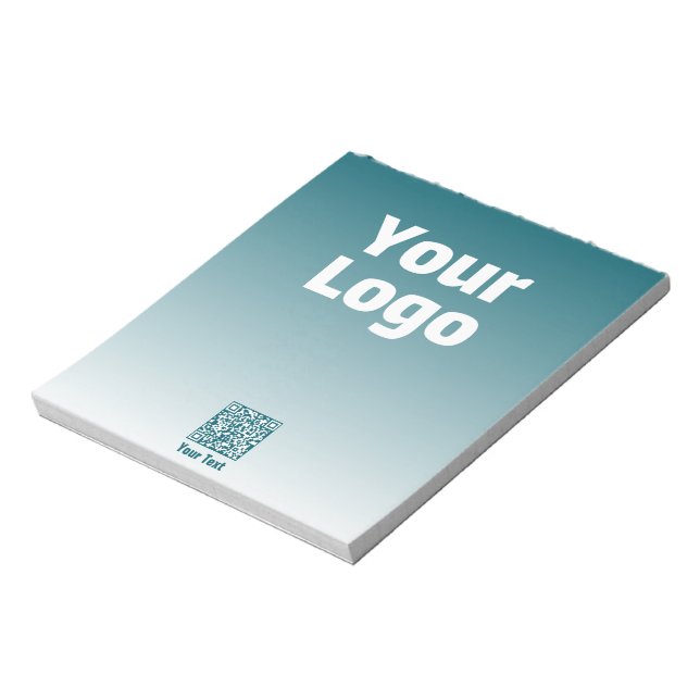 Bloc-note Votre logo avec code QR modifiable et Ombre de dég (Tourné)