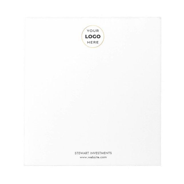 Bloc-note Votre logo Entreprise Blanc (Devant)