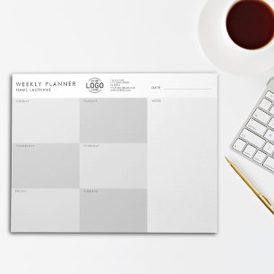 Bloc-note Votre Logo Simple Gris Non Mis À Jour Weekly Plann