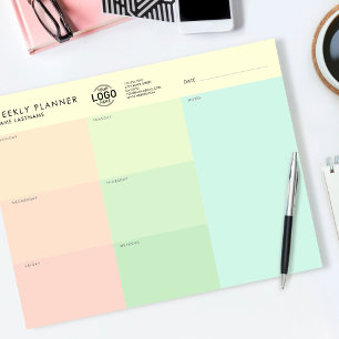 Bloc-note Votre Logo Simple Pastel Undate Weekly Planner
