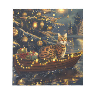Bloc-note Voyage de fête de Noël du chat du Bengale