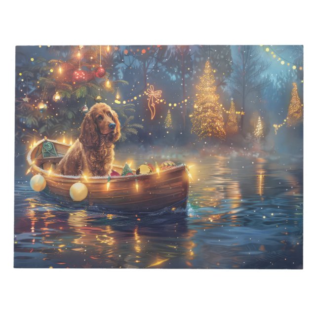 Bloc-note Voyage de Noël du Cocker Spaniel (Devant)