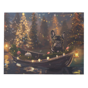 Bloc-note Voyage de Noël festif de Bouledogue français