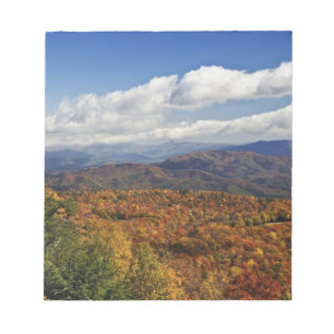 Bloc-note Vue automnale des montagnes du sud des Appalaches