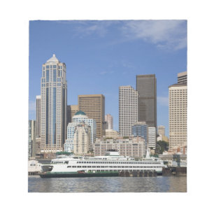 Bloc-note WA, Seattle, ligne d'horizon de Seattle avec batea
