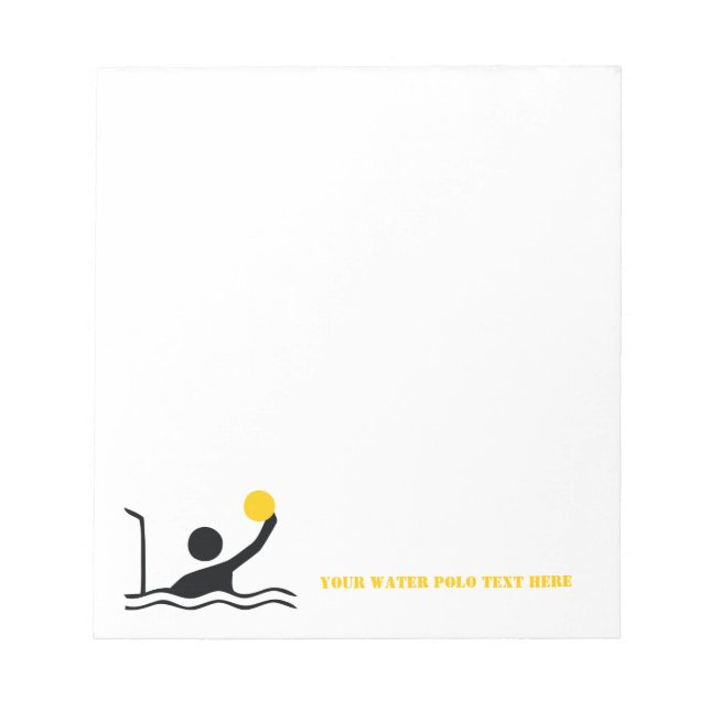 Bloc-note Water polo player black silhouette custom (Devant)