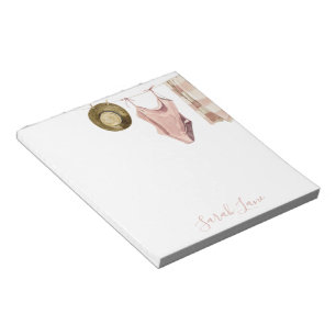 Bloc-note Watercolor Beach House Clothesline personnalisée