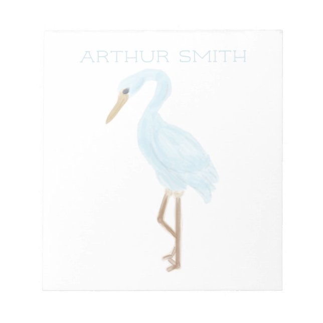 Bloc-note Watercolor Blue Crane (Devant)