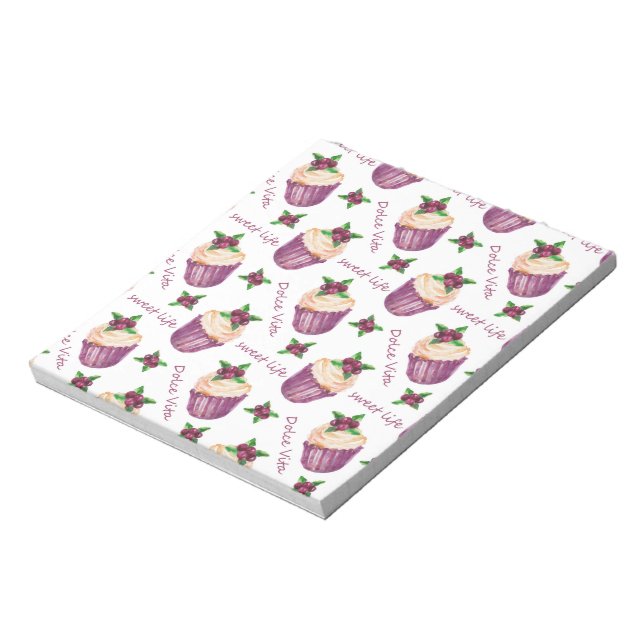 Bloc-note Watercolor cupcakes (Tourné)