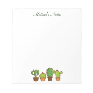 Bloc-note Watercolor Succulents Personalized Boho Greenery