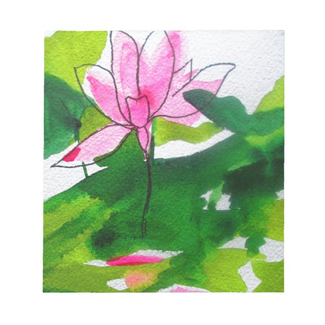 Bloc-note Waterlily abstract watercolour flower art (Devant)