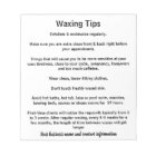 Waxing take home aftercare sheets